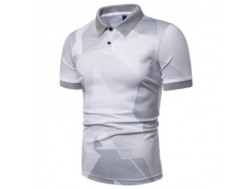 Camisa Polo Estampada Future - Cinza