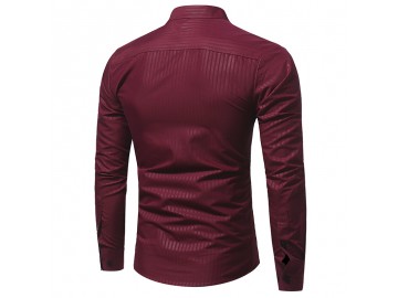 Camisa Masculina Slim Manga Longa - Vinho